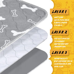 Wortade 6pack washable pee pad waterproof-edge demonstrates leak protection during indoor use.