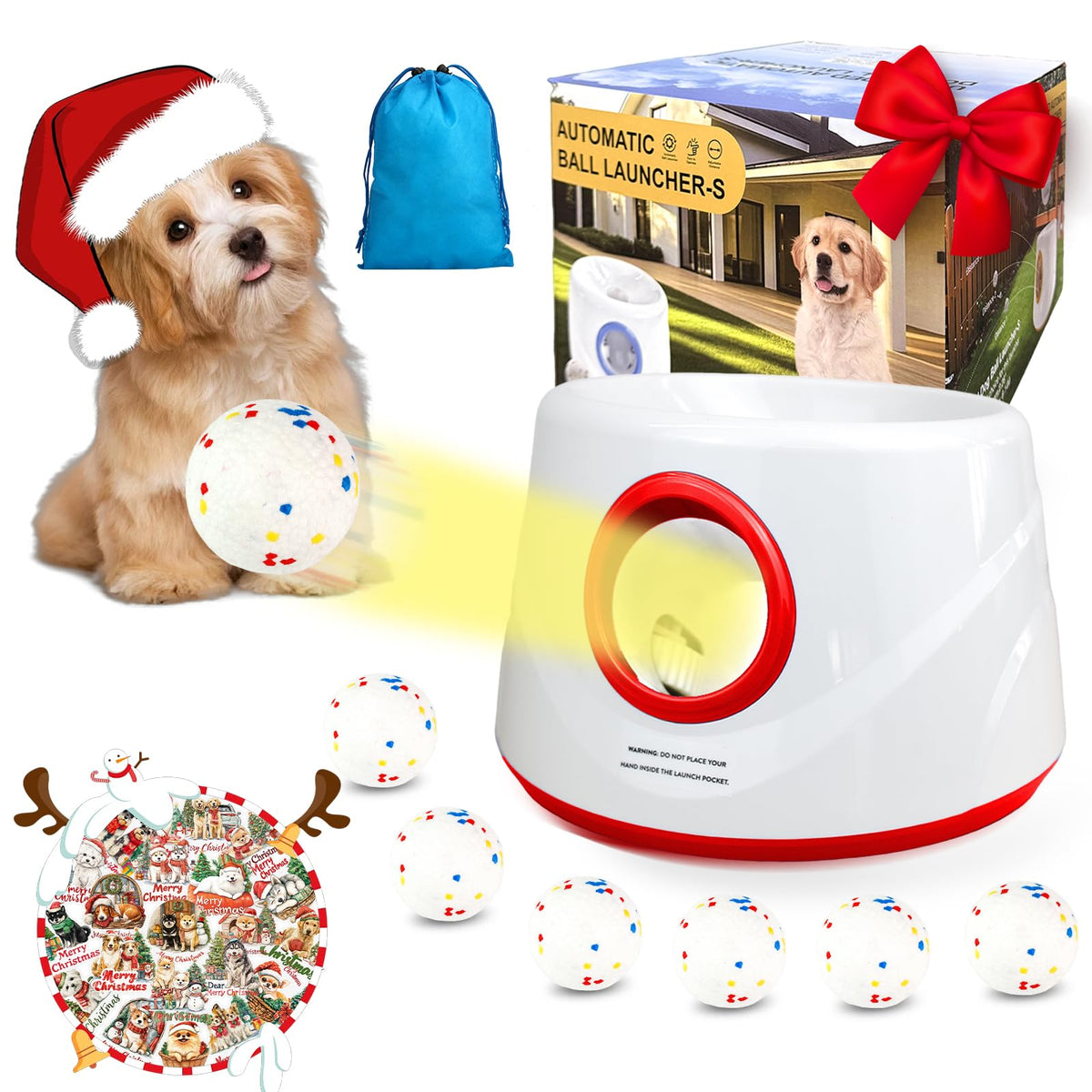 Wortade automatic ball launcher in the yard promoting active play for dogs.