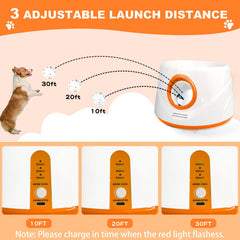 Wortade ball launcher distance settings showing three ranges