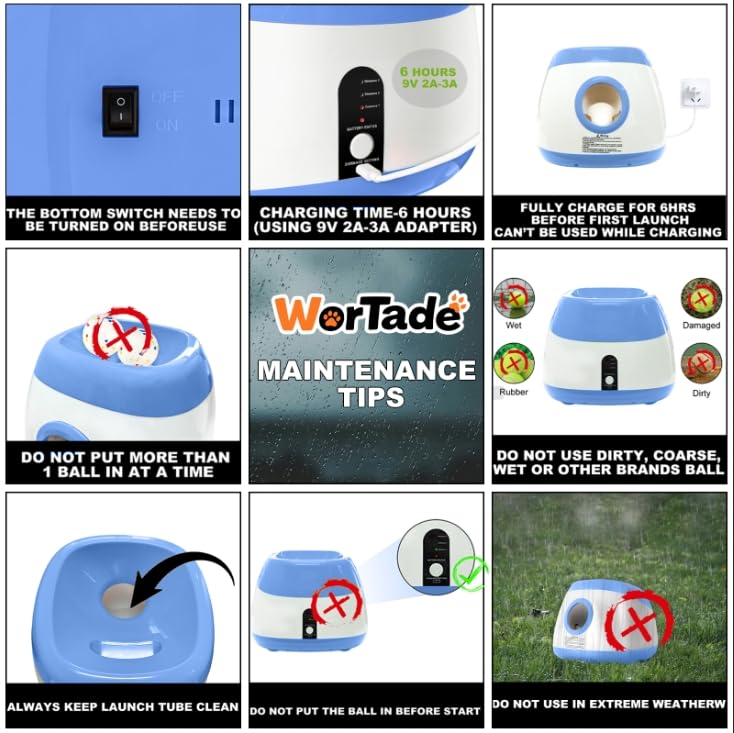 Wortade charger and dock illustrate reliable recharge for ongoing outdoor fetch sessions.