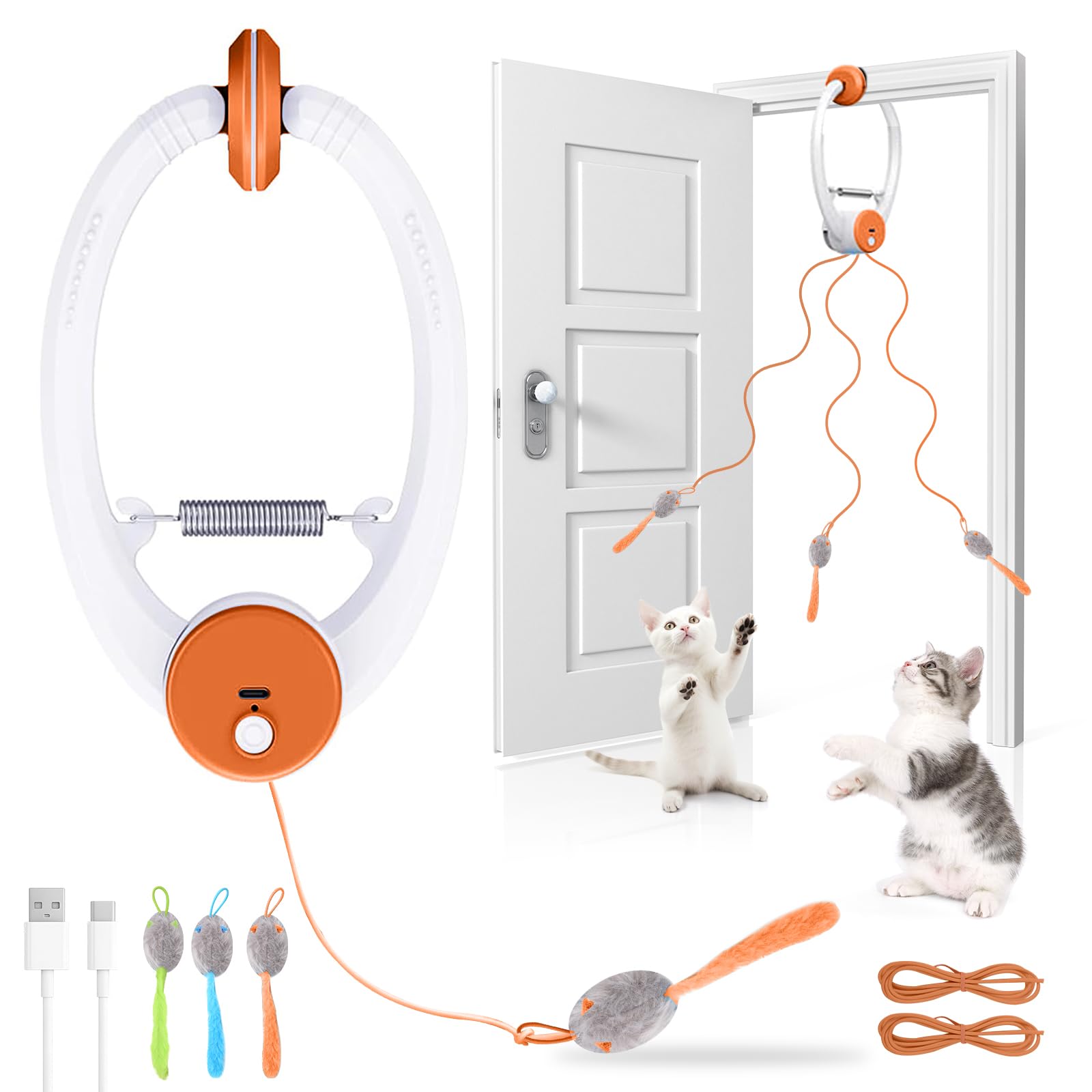 Wortade interactive cat toy orange housing engaging indoor cats with bright color