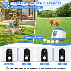 Wortade ball launcher with 40-60-80ft settings emphasizes adaptable training and yard versatility.