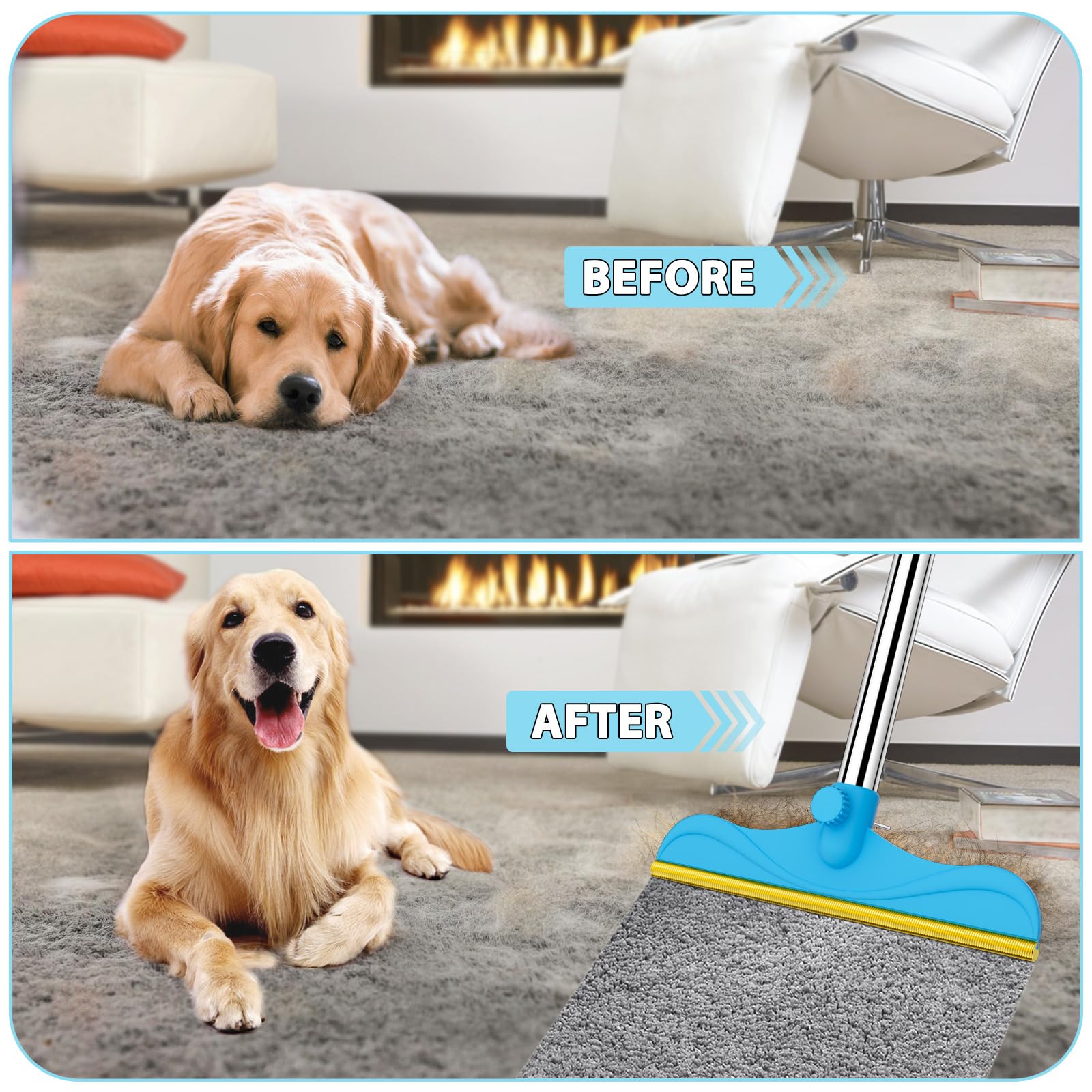 WOSWOK easy-assembly pet hair remover saves time and hassle.