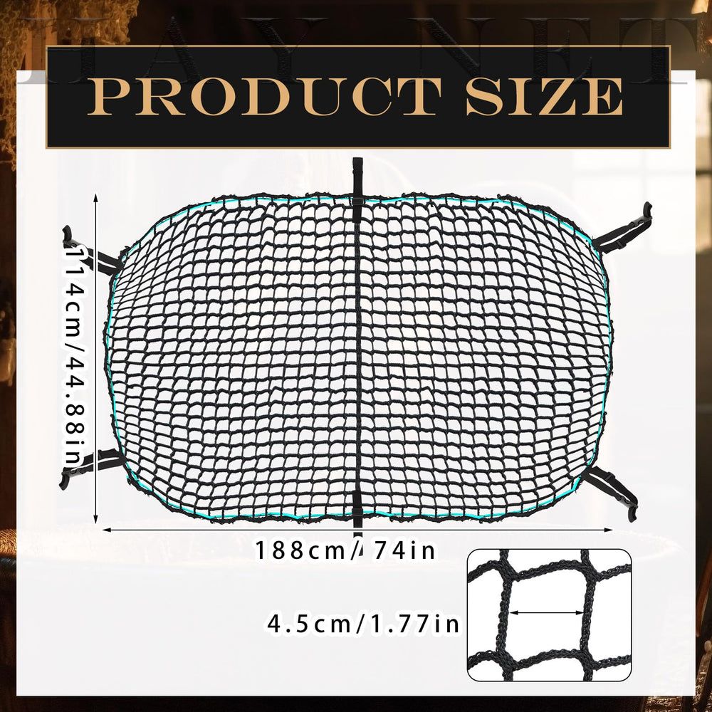 Wowangce hay nets with retractable cord and buckles enable quick securing.