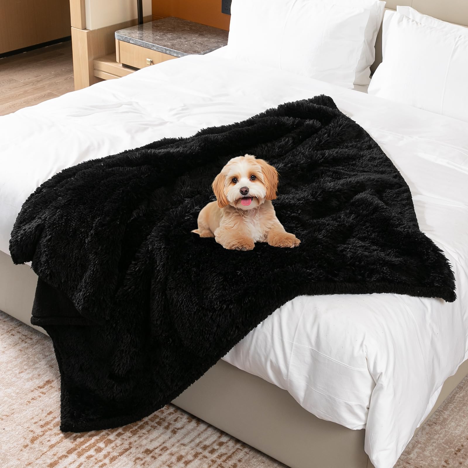 Wowchine sherpa fleece back panel provides cozy warmth while protecting furniture.