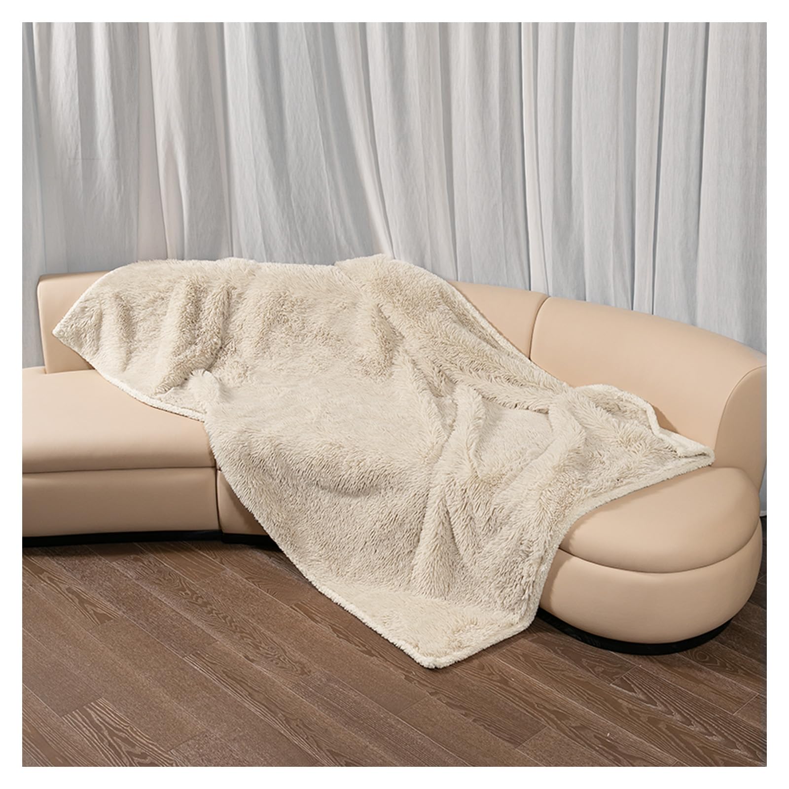Wowchine calming dog blanket double-sided fleece doubles as stylish home decor.
