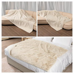 Wowchine calming dog blanket sherpa fleece underside delivers plush warmth.