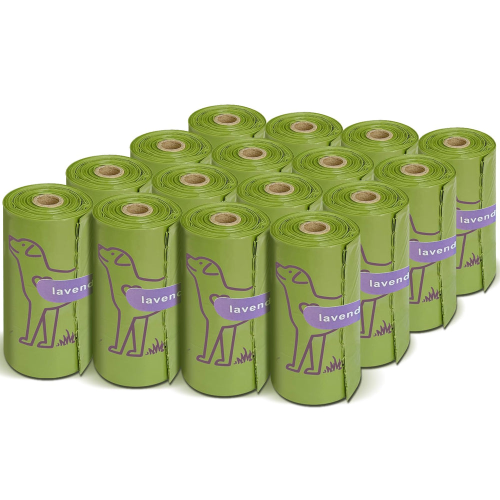 Wowflash bolsas de desechos para perros lavanda, tamaño 13x9 para dispensadores estándar.