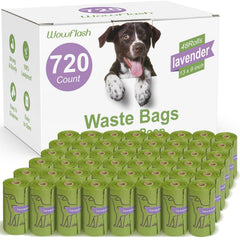 Wowflash lavender scented poop bags 13x9 roll showing leakproof construction for clean pickups.