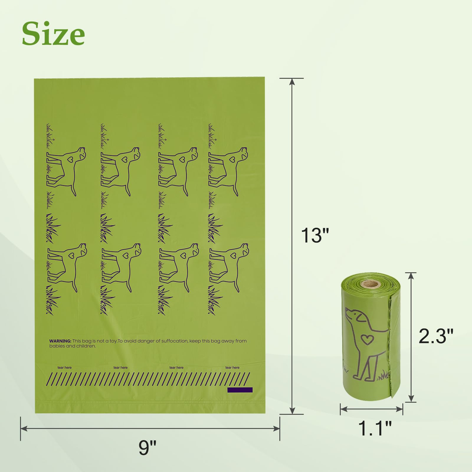 Wowflash rollos de 480 bolsas lavanda, paquete de 32 para meses de uso.