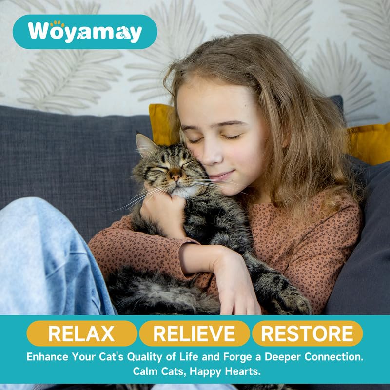 Woyamay diffuser helps during vet visits and travel for calmer cats