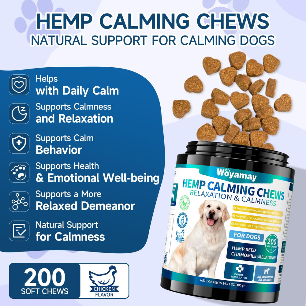 Woyamay dog calming chews chicken flavor appealing to picky eaters