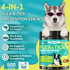 Woyamay flea chews with krill core provide tasty protection against pests.