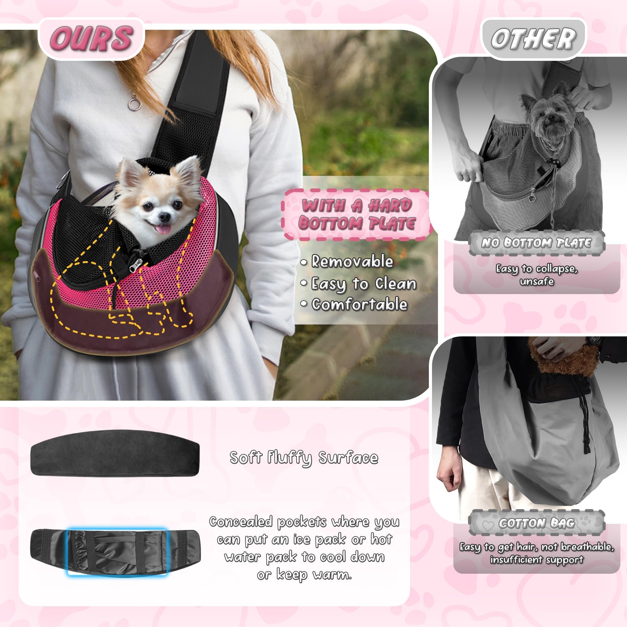 WOYYHO adjustable thickened shoulder straps with padding improve comfort during walks
