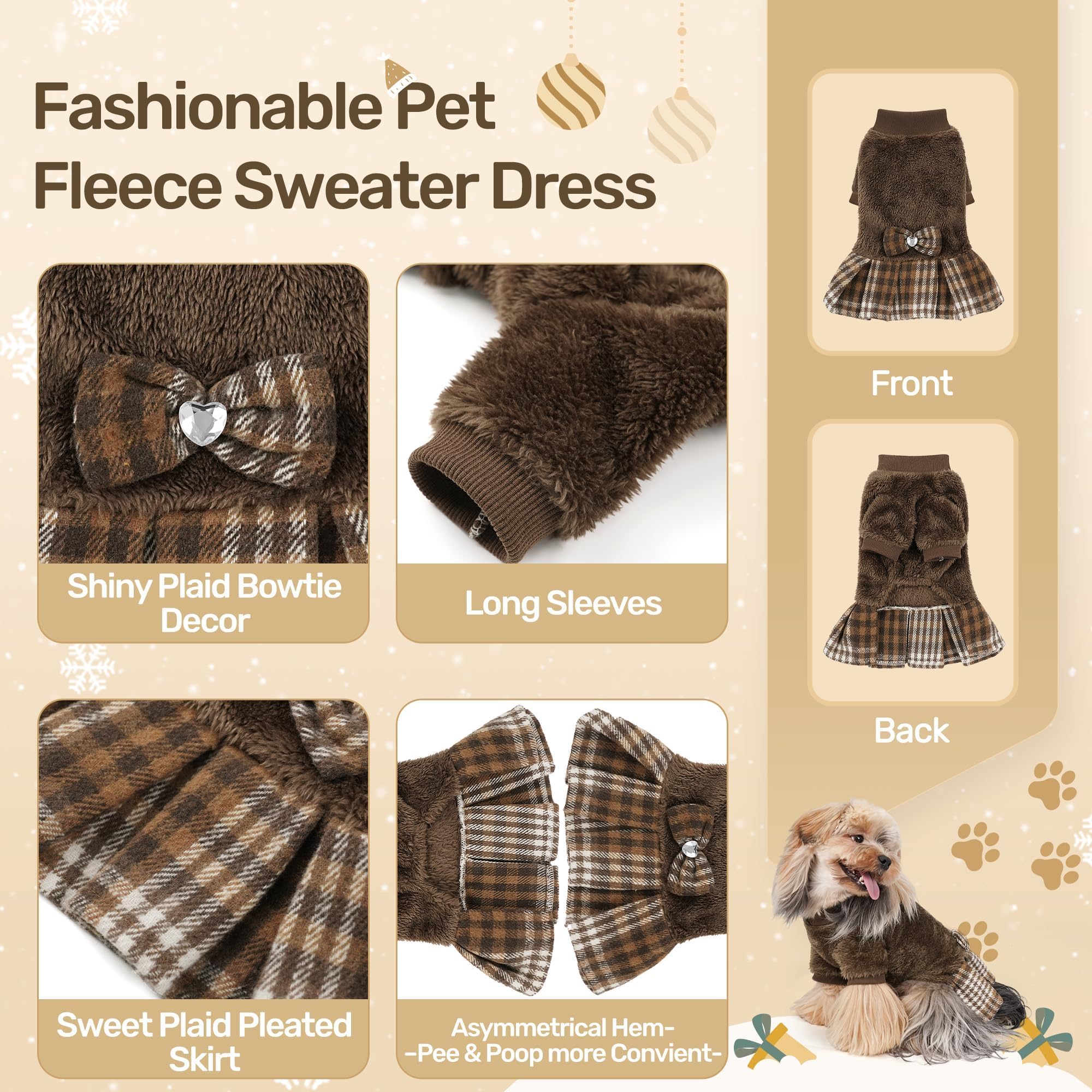 WOYYHO bowtie detail on sweater dress enhances cute style for photos