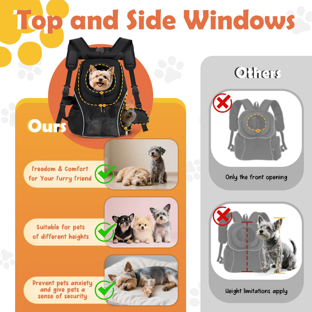 WOYYHO carrier backpack side windows improve ventilation during outdoor adventures.