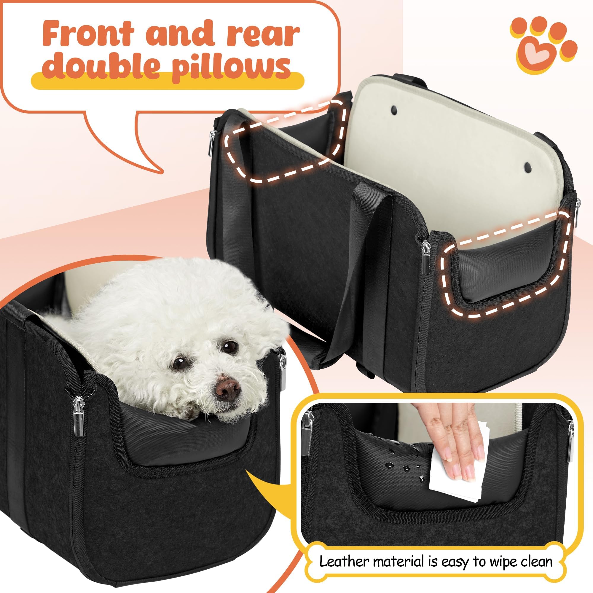 WOYYHO console dog car seat folded design for compact storage under seats.