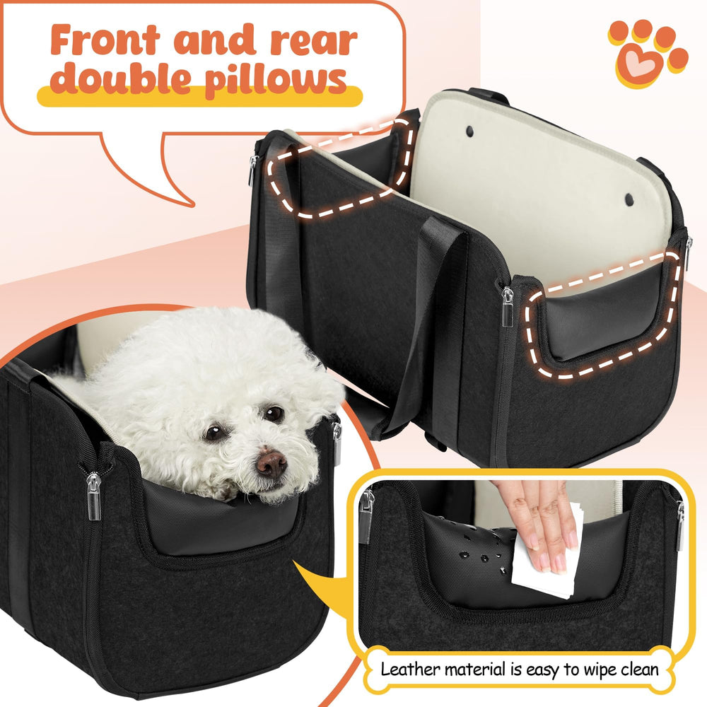 WOYYHO console dog car seat folded design for compact storage under seats.