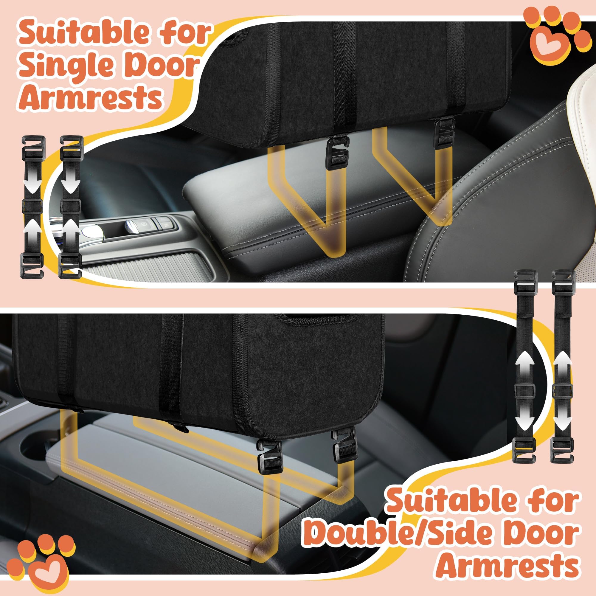 WOYYHO console dog car seat lightweight design eases setup and handling.