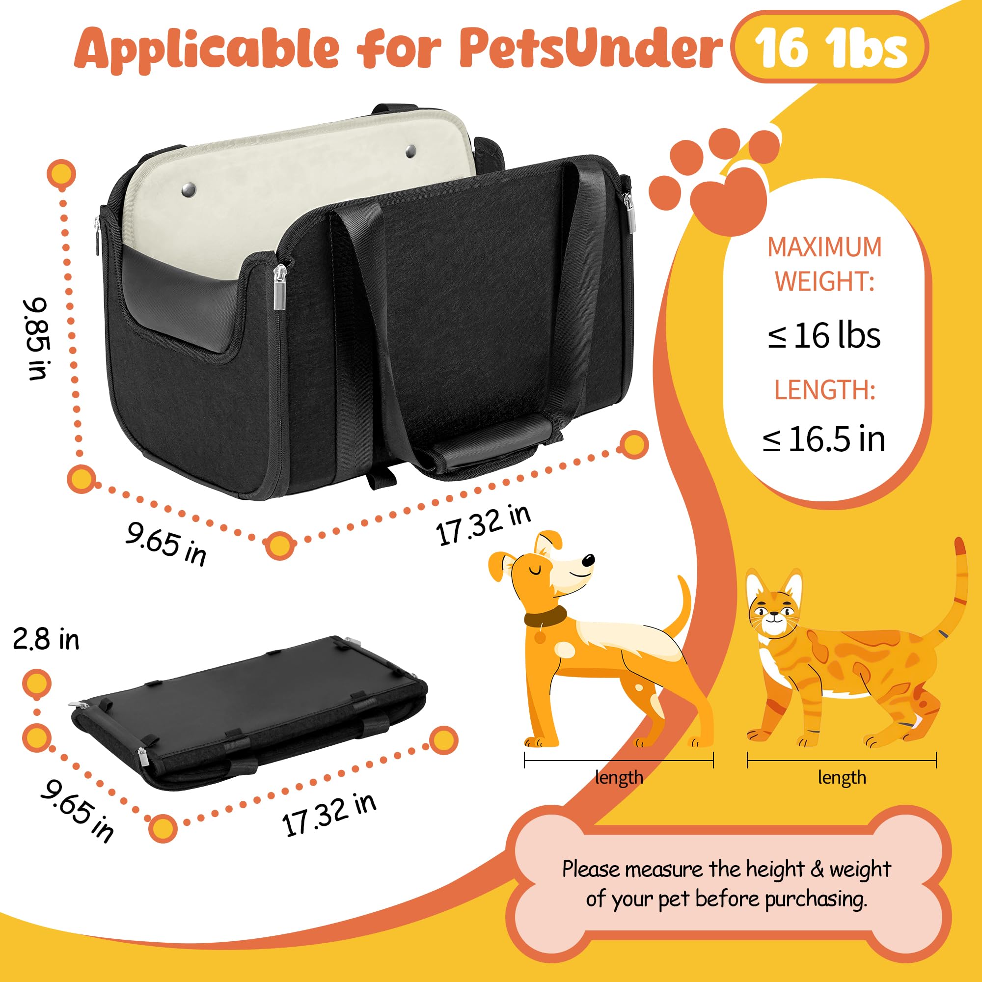 WOYYHO console dog car seat soft pillows support pets' sleeping preferences.