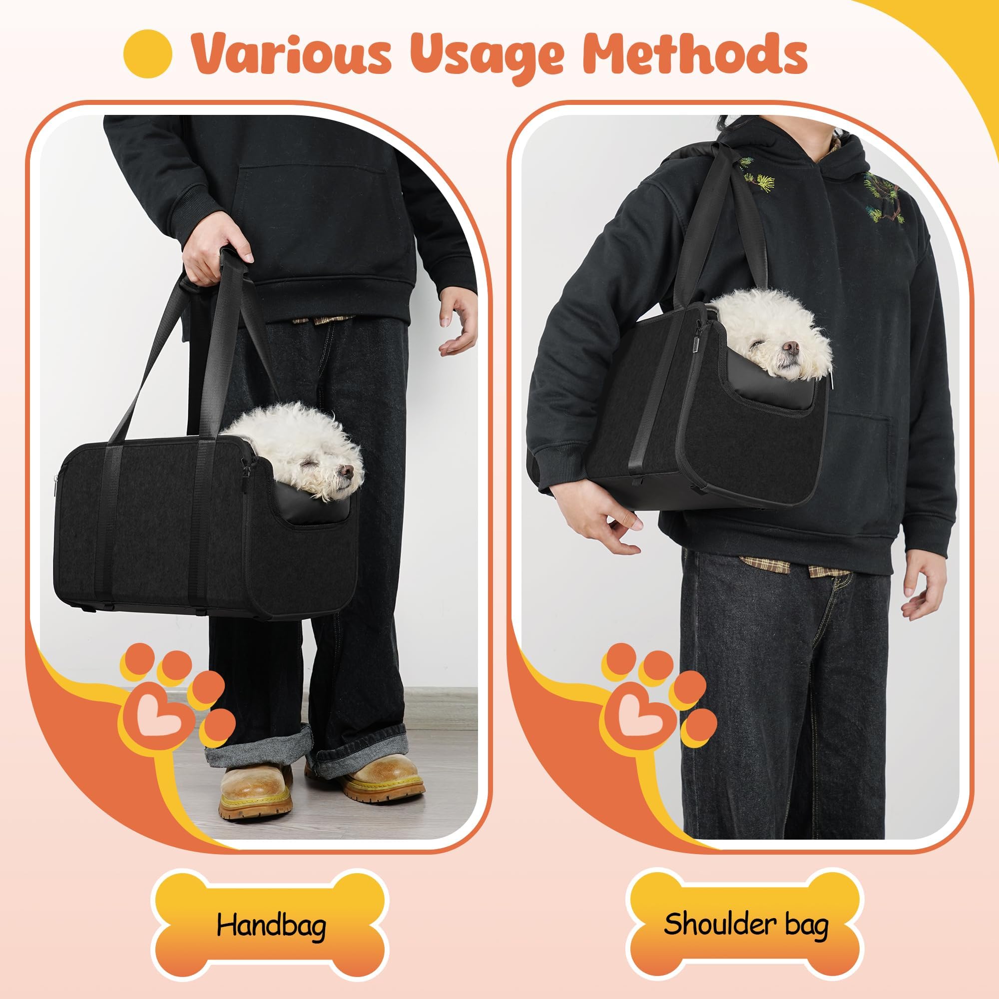 WOYYHO console dog car seat travel-vision view helps reduce car anxiety.