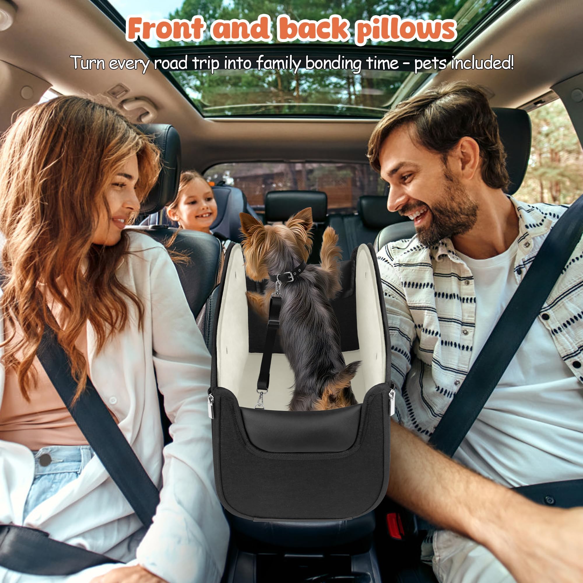 WOYYHO console dog car seat universal fit adapts to most vehicles.