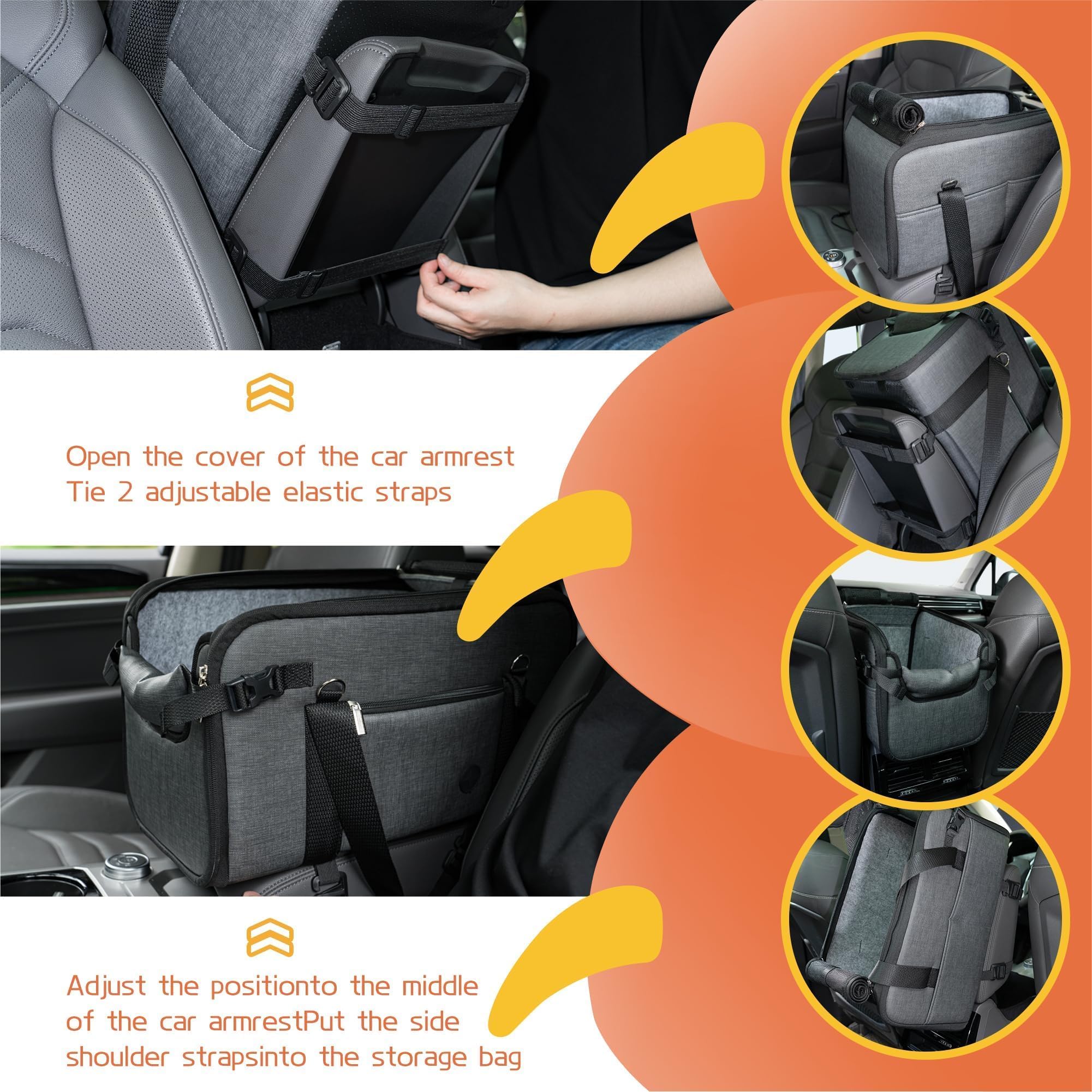 WOYYHO console dog seat foldable carry demonstrates portable design for off-car use