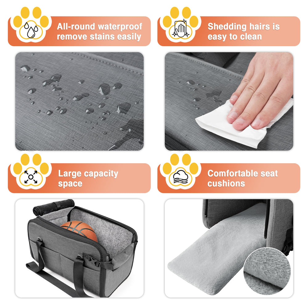 WOYYHO console dog seat side view highlighting roomy interior for small dogs during travel