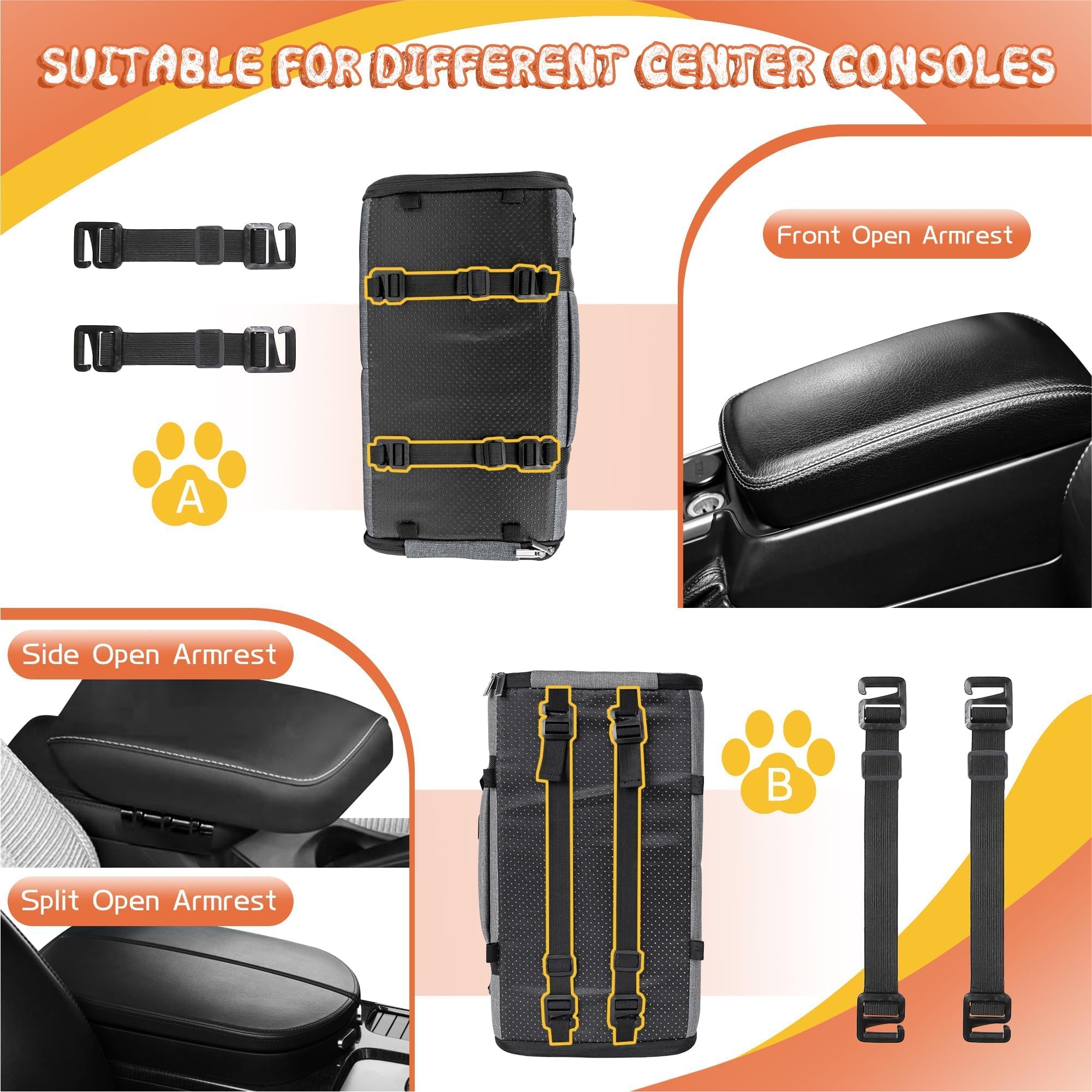 WOYYHO console dog seat waterproof PU leather resists spills and daily wear