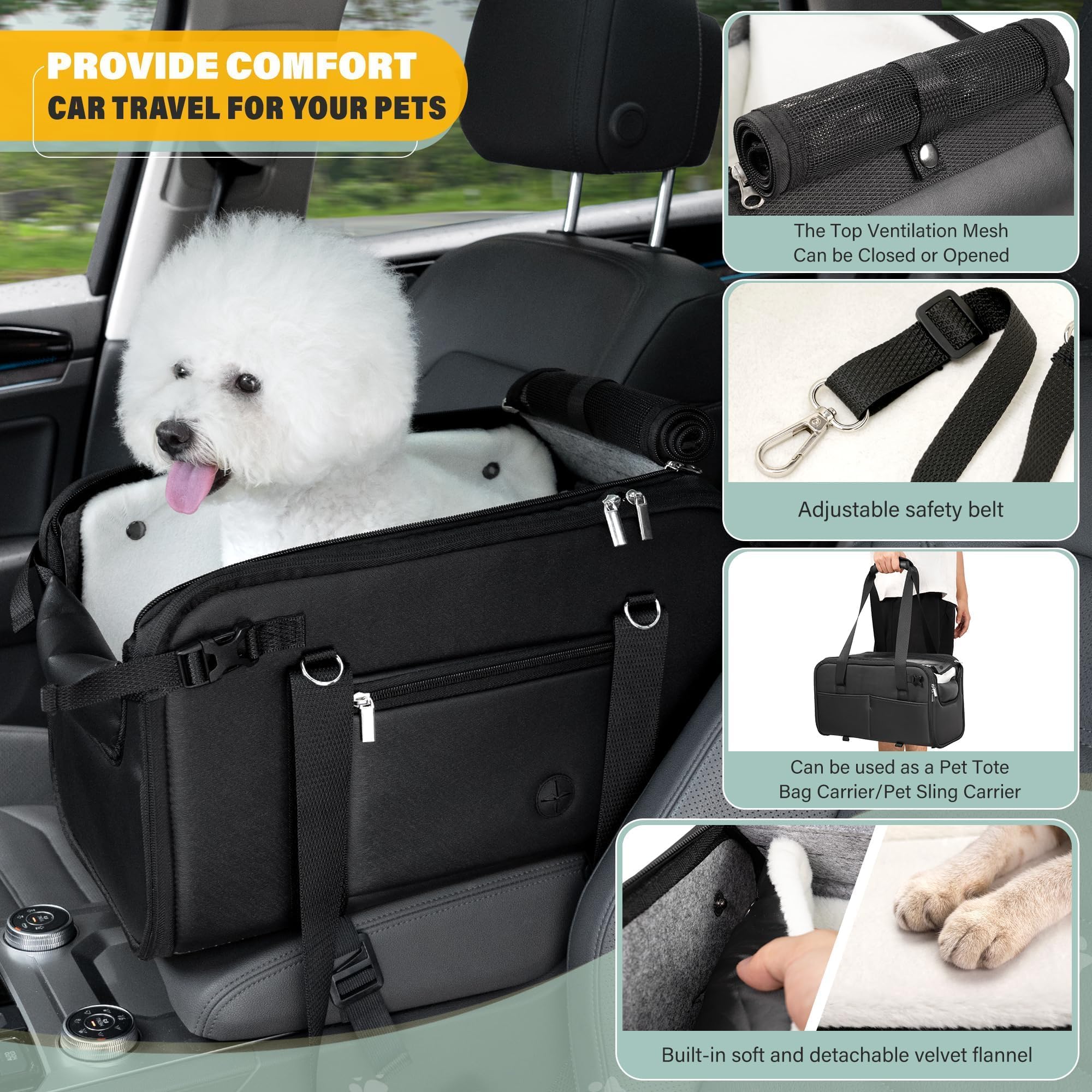 WOYYHO safety rope and straps promote stable seating during drives.