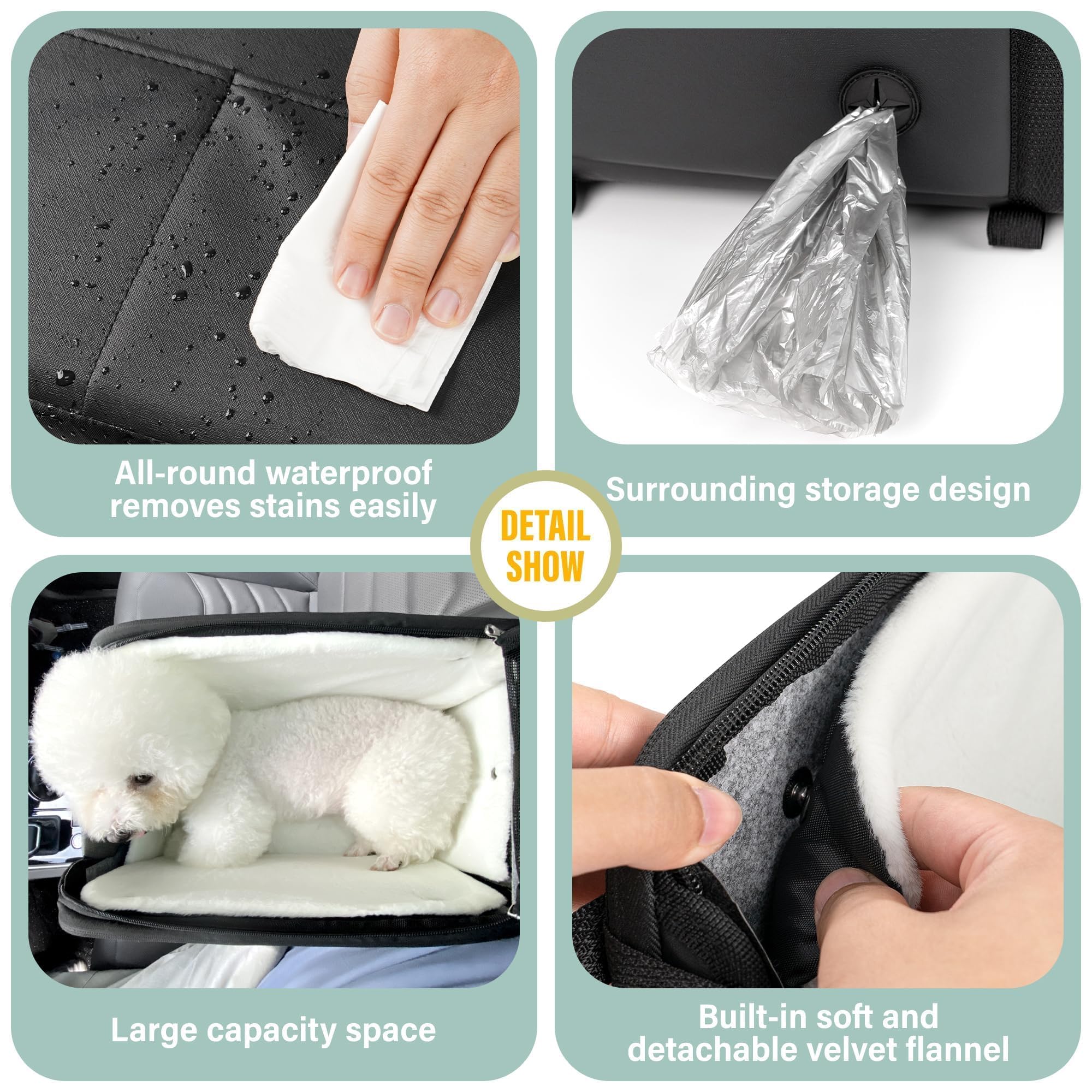 WOYYHO spacious interior supports comfortable naps for small dogs up to 18 lbs.