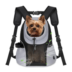 WOYYHO dog carrier backpack front view with ventilated mesh for cool, comfy outdoor use
