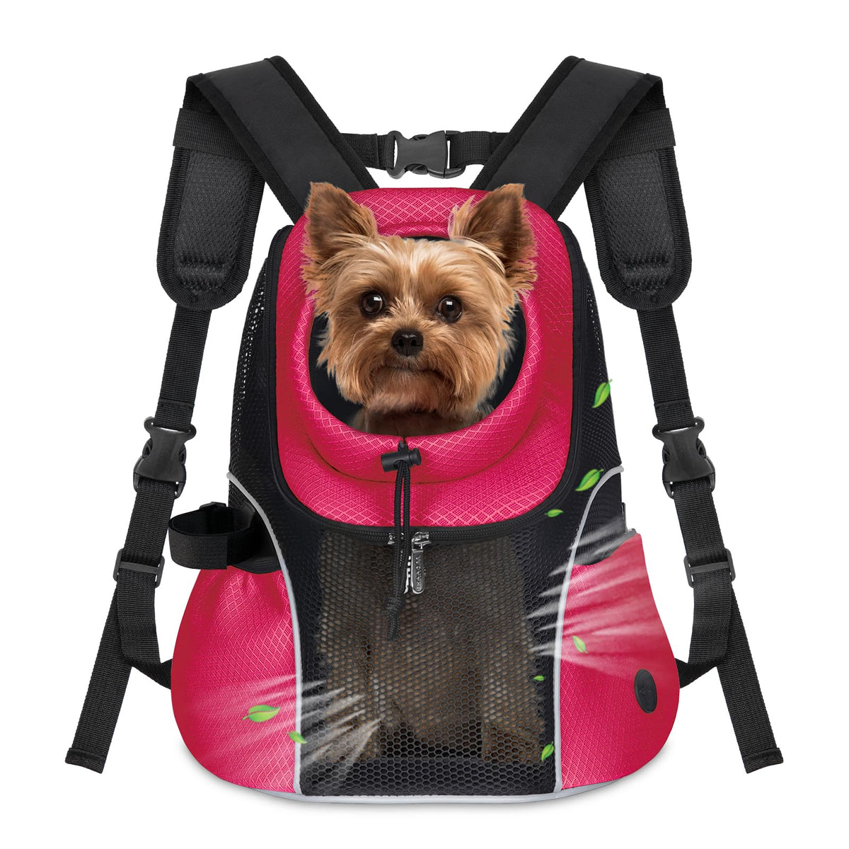 WOYYHO dog carrier backpack front view features breathable mesh for cooler travel