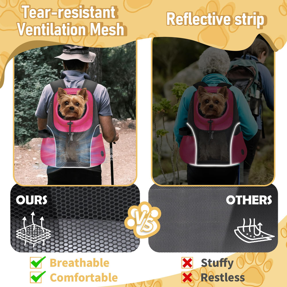WOYYHO dog carrier backpack side-ventilated mesh enhances airflow during outdoor trips