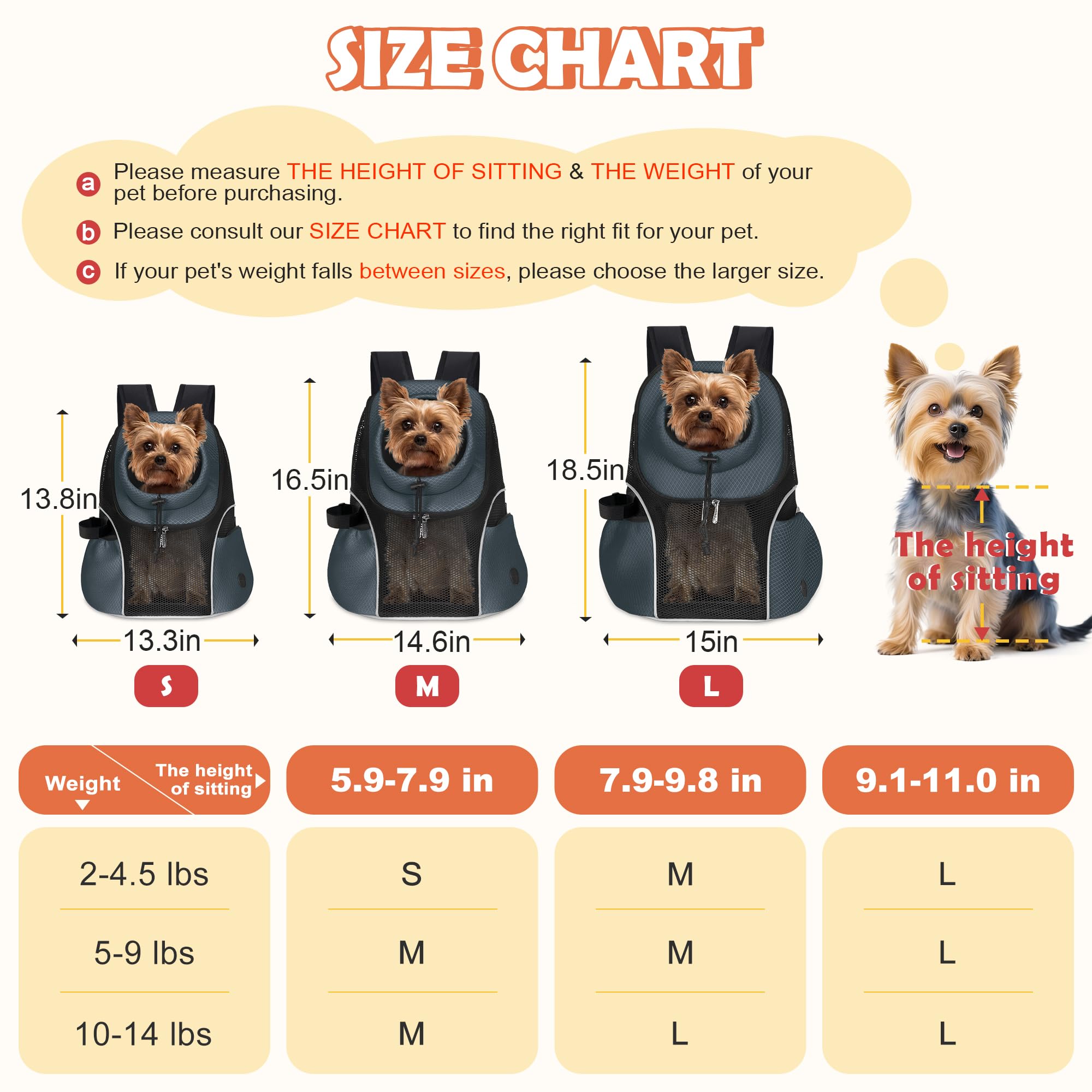 WOYYHO dog-carrier-backpack-two-wearing-ways allows hands-free front or back carrying