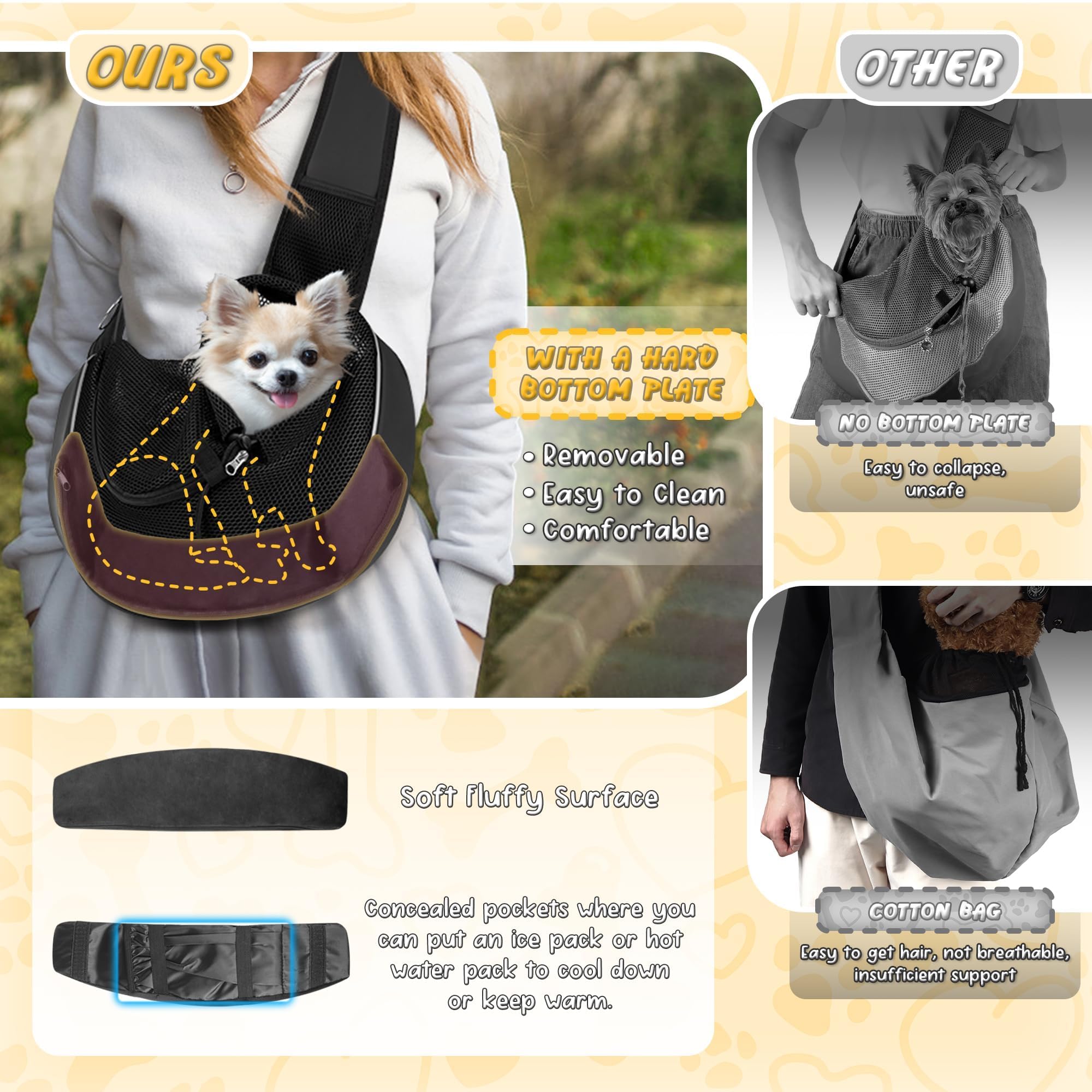 WOYYHO dog sling breathable mesh keeps air flowing during walks