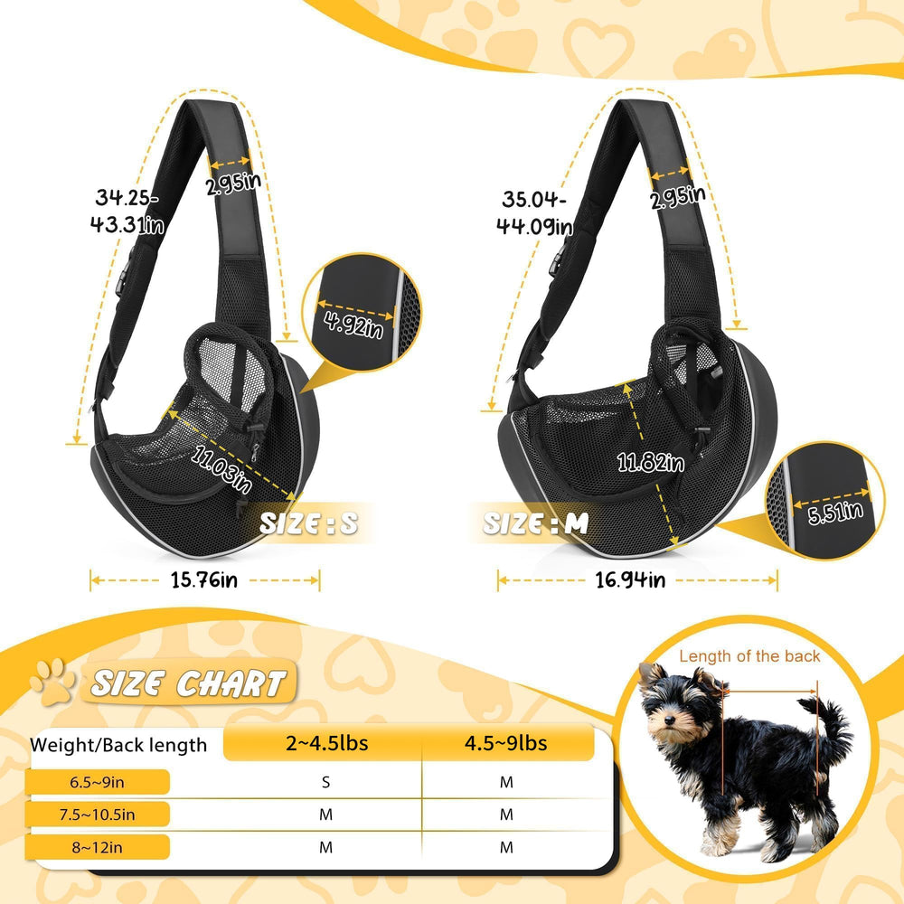 WOYYHO dog sling storage pockets hold phone, keys, and essentials