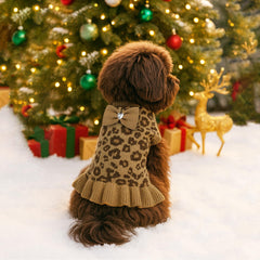 WOYYHO dog sweater dress leash hole design for effortless walks.