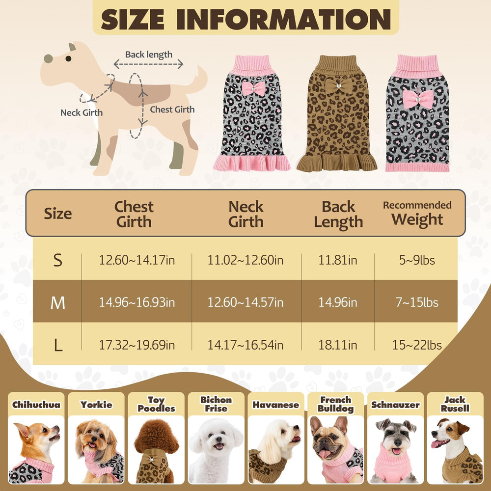 WOYYHO dog sweater dress pleated skirt adds playful fashion touch.