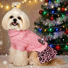 WOYYHO dog sweater with leash-hole detail for simple, secure walks