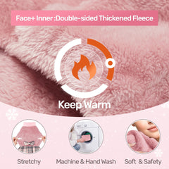 WOYYHO pink fleece fabric close-up emphasizes softness and warmth for small breeds.