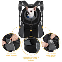 WOYYHO pet carrier ventilated neck hole image shows airflow and pet visibility during outings.