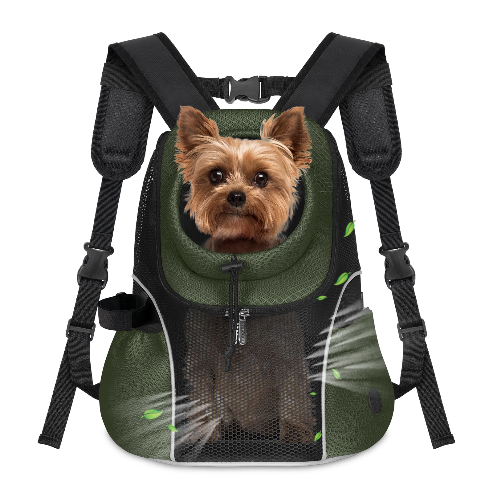 WOYYHO dog carrier backpack back view with ergonomic straps and hip belt