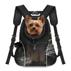 WOYYHO Pet Dog Carrier Backpack front view shows breathable mesh for small dogs