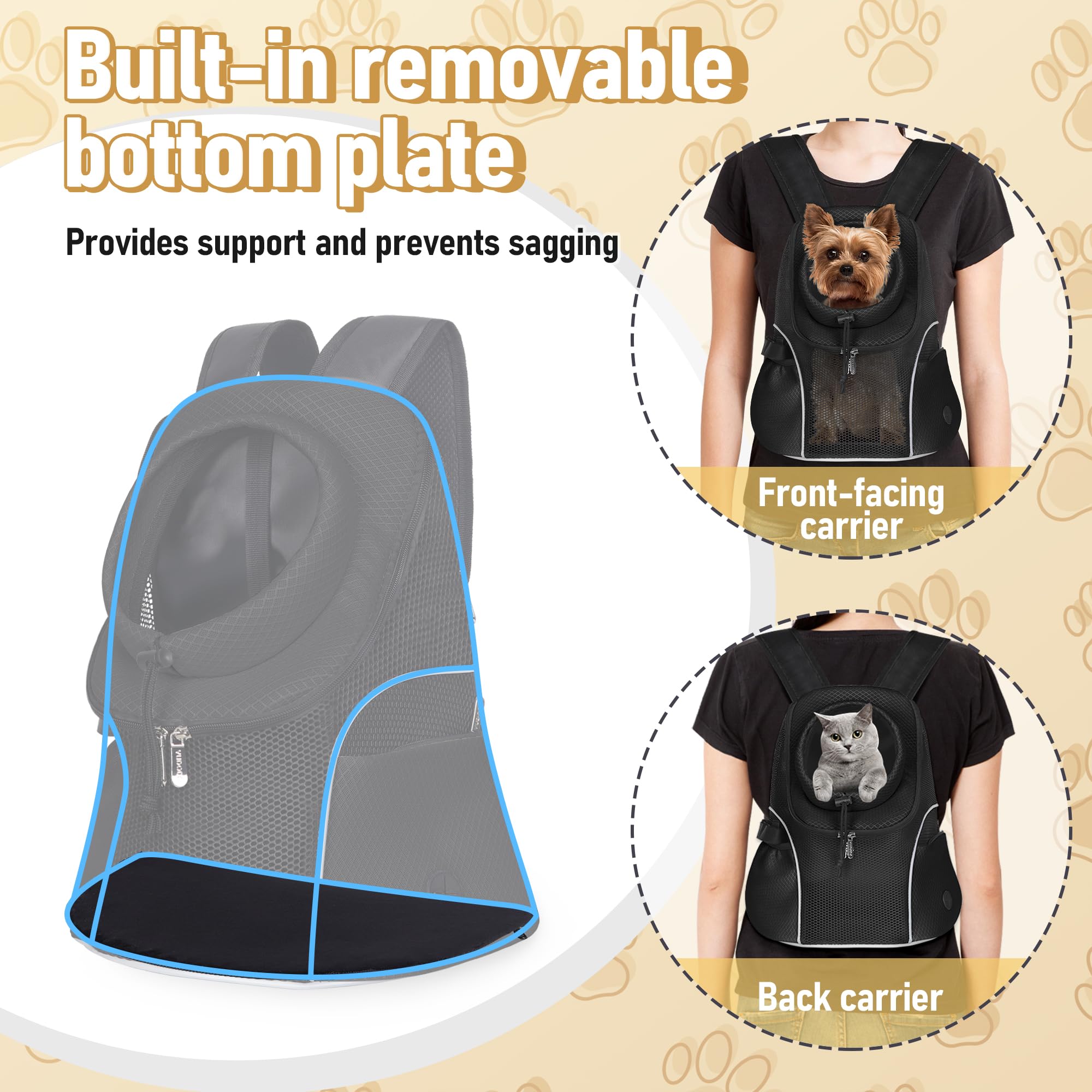 WOYYHO right-pocket dispenser/USB pocket supports waste bags and tech storage.