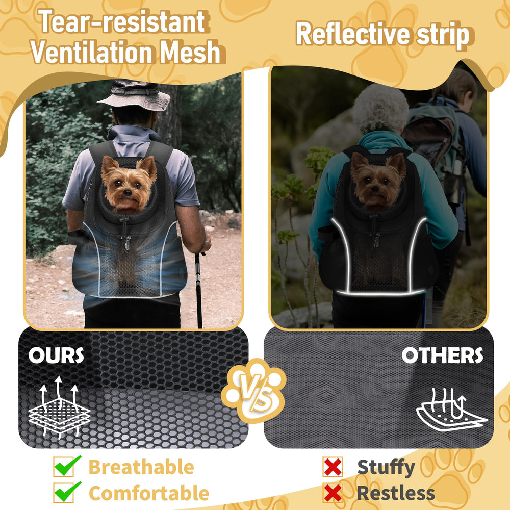 WOYYHO Pet Dog Carrier Backpack side view highlights ventilation for comfort