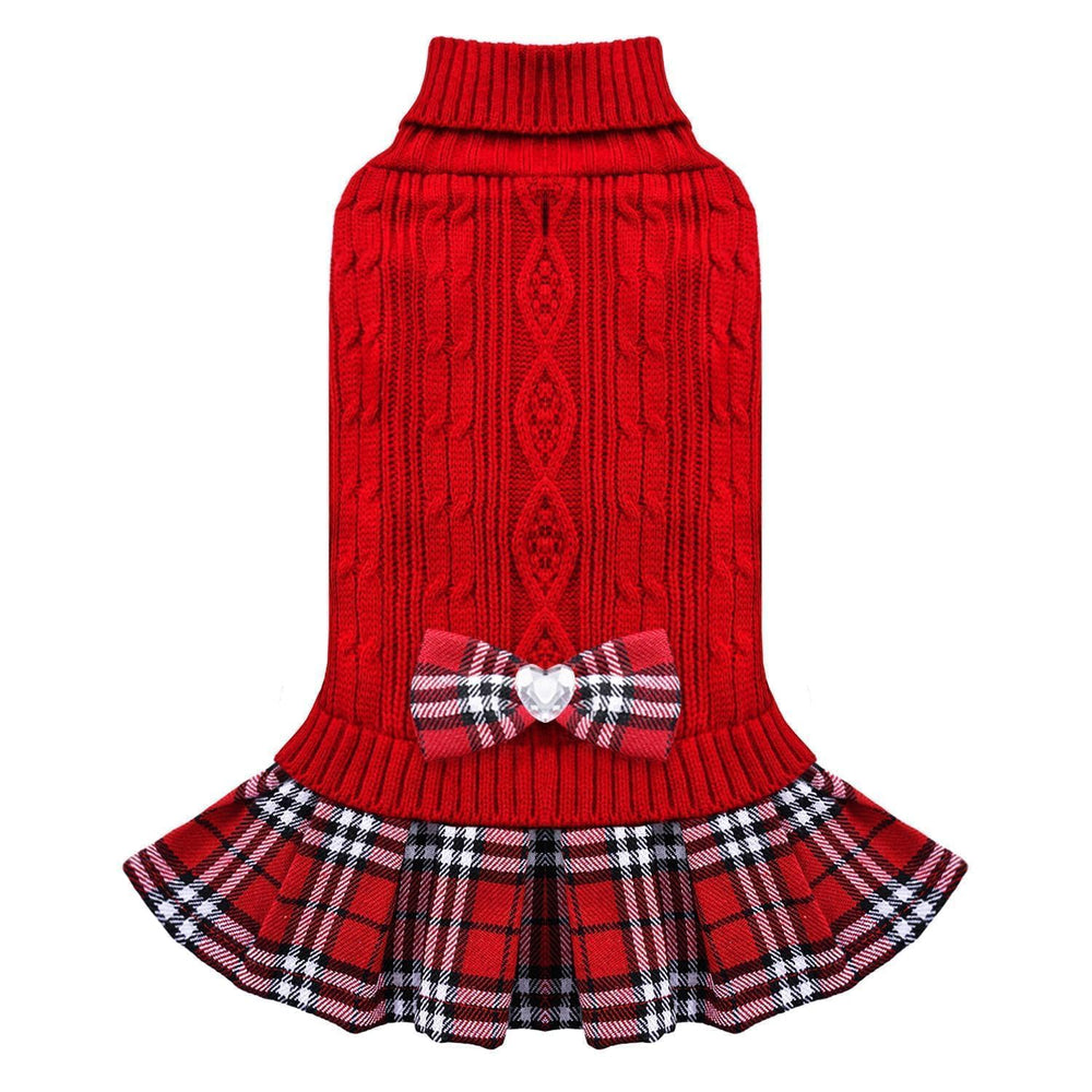 WOYYHO pet winter outfit; gift-ready sweater dress for holidays.