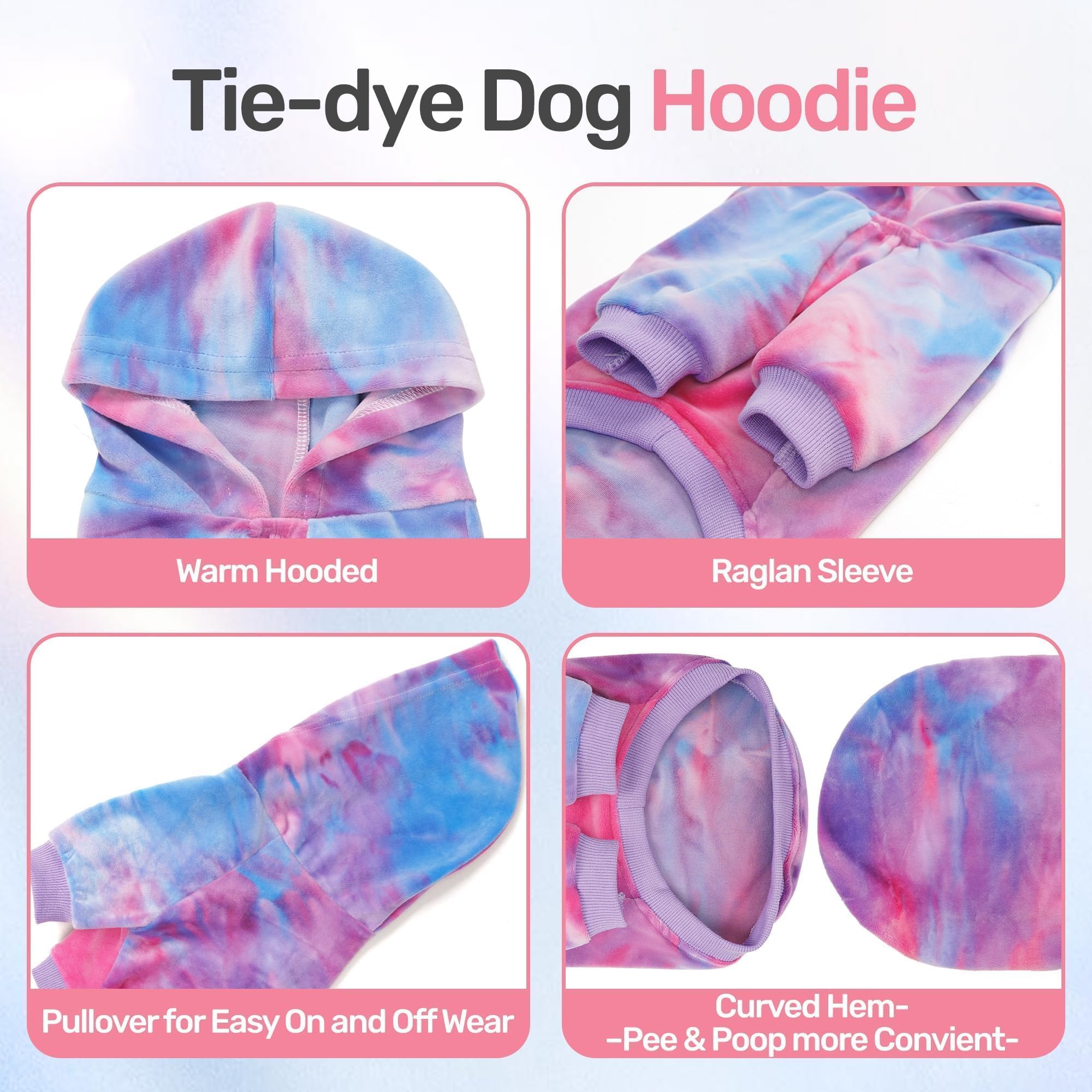 WOYYHO tie-dye hoodie raglan sleeves enabling freedom of movement