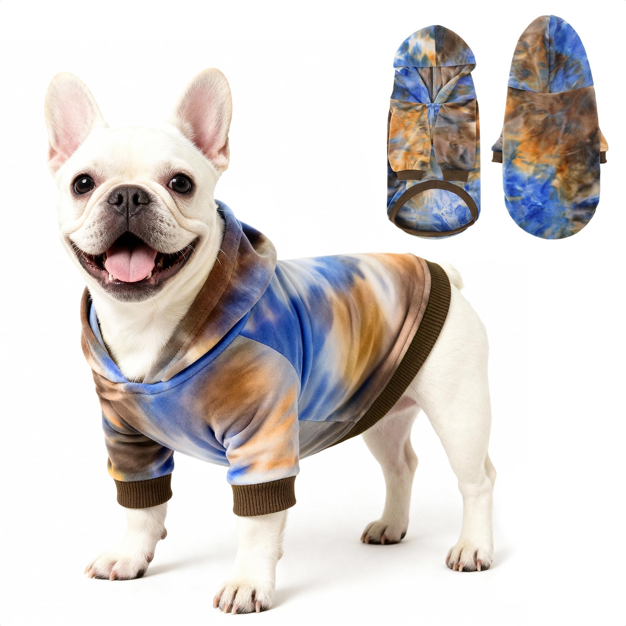 WOYYHO tie-dye dog hoodie colorful pattern ideal for photos