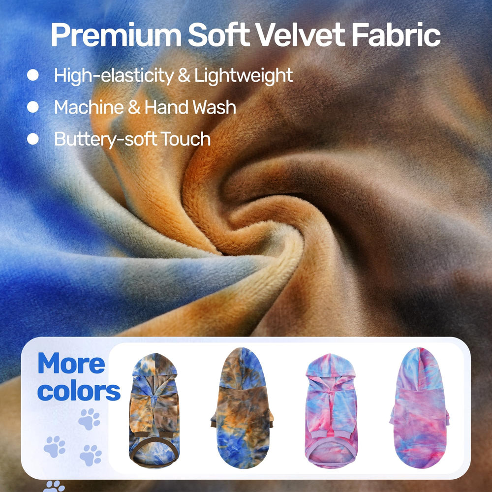 WOYYHO tie-dye dog hoodie raglan sleeves for free movement